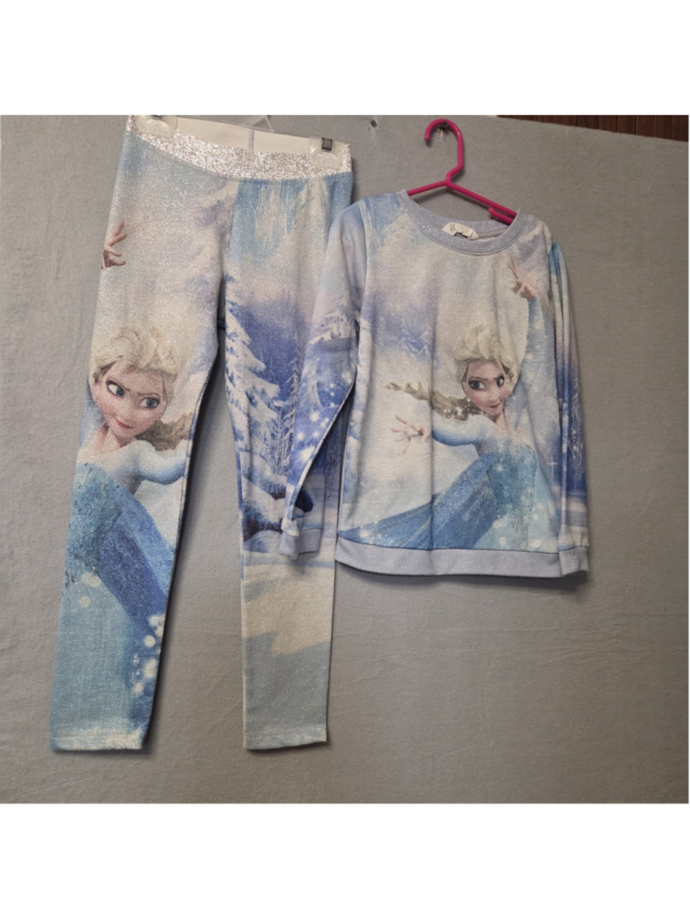 Girls H&M Frozen Elsa Matching Set Size 7 Blue White